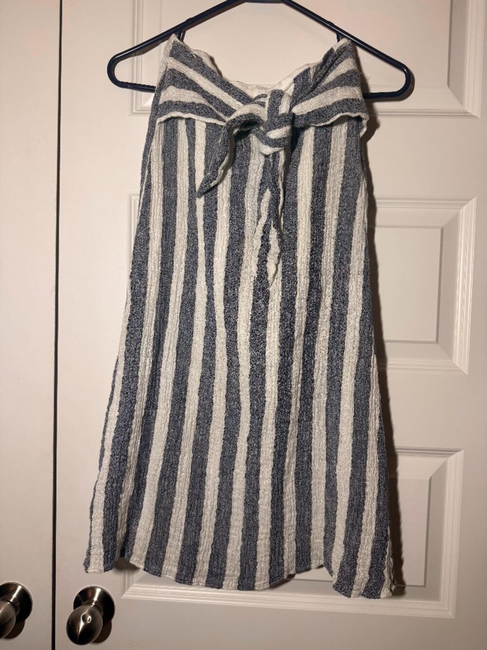 Point Sur by J.Crew Linen Tie Waist Striped Midi Skirt | Size 0